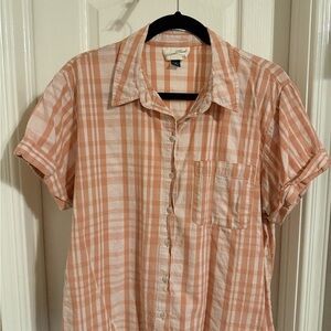 Universal Thread Peach Plaid Button Down Shirt